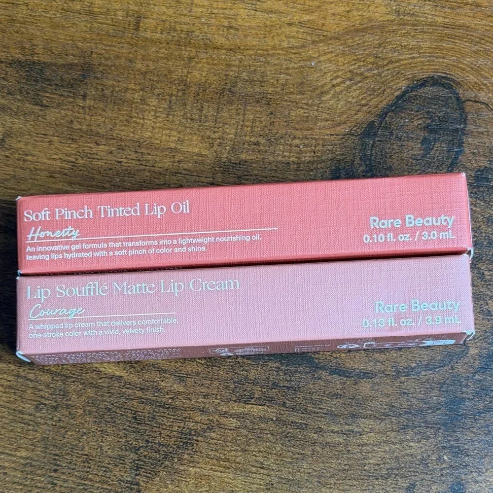 Rare Beauty Lip Duo | Soft Pinch Lip Oil Honesty + Lip Soufflé Courage NEW